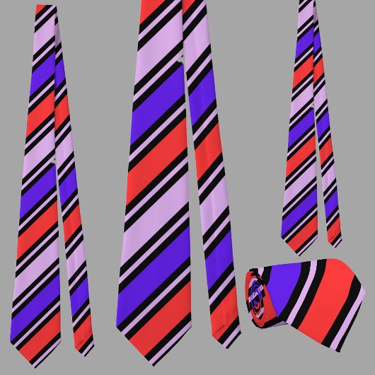 Schattige Kleurrijk Rood Blauw Streeppatroon Stropdas