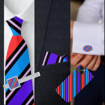 Schattige Kleurrijk Rood Blauw Streeppatroon Stropdas<br><div class="desc">Schattigee Kleurrijke Rode Blauwe Strepen Patroon stropdas.</div>