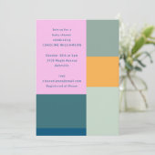 Schattige Kleurrijk Roze Geometrisch Uniek Baby sh Kaart (Staand voorkant)