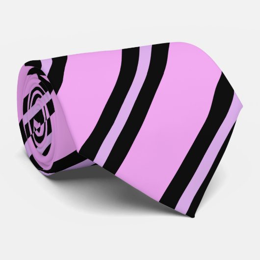 Schattige Kleurrijk Roze Streeppatroon Stropdas (Opgerold)