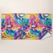 Schattige kleurrijk schapenpatroon strandlaken (Voorkant)