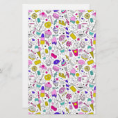 Schattige Kleurrijk Snoep Sweet Pattern Briefpapier (Voorkant / Achterkant)
