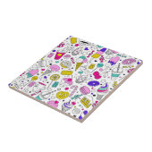Schattige Kleurrijk Snoep Sweet Pattern Tegeltje (Zijkant)