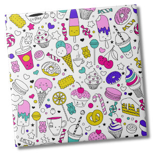 Schattige Kleurrijk Snoep Sweet Pattern Tegeltje