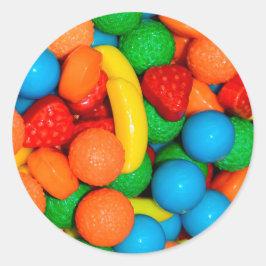 Schattige Kleurrijk Snoepjes Patroon Ronde Sticker