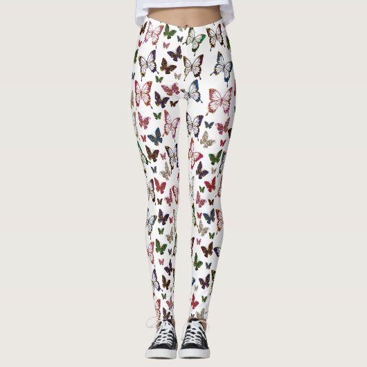 Schattige kleurrijk Spring Butterfly Design Leggings (Voorkant)