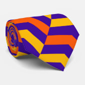 Schattige kleurrijk streepvisgraatpatroon stropdas (Opgerold)