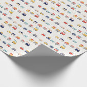 Schattige, kleurrijk treinennaadloos patroon. cadeaupapier (Hoek)