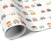 Schattige, kleurrijk treinennaadloos patroon. cadeaupapier (Rol Hoek)