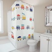 Schattige, kleurrijk treinennaadloos patroon. douchegordijn (In situ)