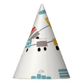 Schattige, kleurrijk treinennaadloos patroon. feesthoedjes (Links)