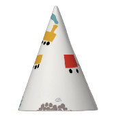 Schattige, kleurrijk treinennaadloos patroon. feesthoedjes (Rechts)