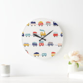 Schattige, kleurrijk treinennaadloos patroon. grote klok (Huis)