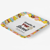 Schattige & Kleurrijk Twee Lief Donut 2e Verjaarda Papieren Bordje (Gebogen)