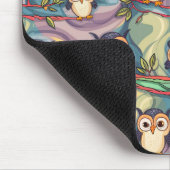 Schattige kleurrijk uil patroon muismat (Hoek)