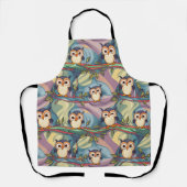 Schattige kleurrijk uil patroon schort (Voorkant)