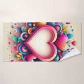 Schattige Kleurrijk Valentijnsdag hart Badhanddoek (Badhanddoek)