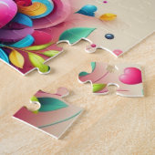 Schattige Kleurrijk Valentijnsdag hart Legpuzzel (Zijkant)