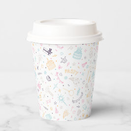 Schattige kleurrijk verjaardagsfeestje papieren bekers