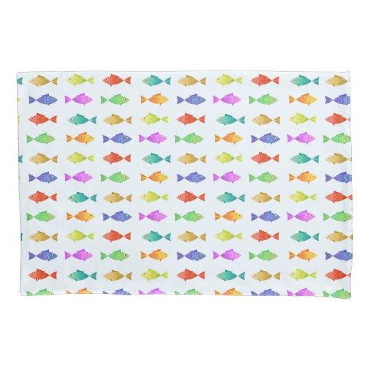 Schattige kleurrijk vispatroon kussensloop (Voorkant)