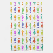 Schattige kleurrijk vispatroon theedoek (Verticaal)