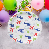 Schattige kleurrijk vliegtuig & Clouds Aviator Papieren Bordje