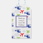 Schattige Kleurrijk Vliegtuig & Wolken Aviator Cus Cadeaulabel (Achterkant)