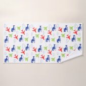 Schattige Kleurrijk Vliegtuig & Wolken Aviator Fun Badhanddoek (Badhanddoek)