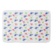 Schattige Kleurrijk Vliegtuig & Wolken Aviator Fun Badmat (Voorkant)