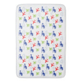 Schattige Kleurrijk Vliegtuig & Wolken Aviator Fun Badmat (Voorkant Verticaal)