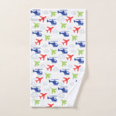 Schattige Kleurrijk Vliegtuig & Wolken Aviator Fun Handdoek (Handdoek)