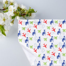 Schattige Kleurrijk Vliegtuig & Wolken Aviator Fun Washandje