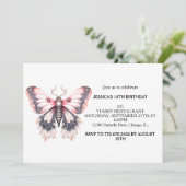 Schattige kleurrijk vlinder verjaardagsfeestje kaart (Staand voorkant)