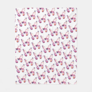 Schattige kleurrijk Waterverf vlinderpatroon Fleece Deken