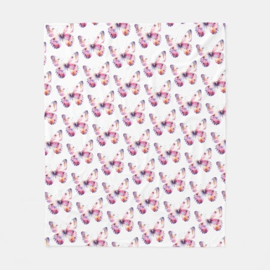Schattige kleurrijk Waterverf vlinderpatroon Fleece Deken (Voorkant)