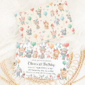 Schattige kleurrijk Woodland Animals verjaardagsfe Kaart