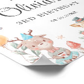 Schattige kleurrijk Woodland Animals verjaardagsfe Poster (Hoek)