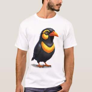 Schattige Kleurrijke 3D Cartoon Vogel  T-shirt