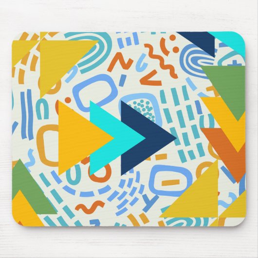 Schattige kleurrijke 70s retro abstract patroongro muismat (Voorkant)