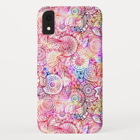 Schattige kleurrijke abstracte bloemen Case-Mate iPhone case (Achterkant)