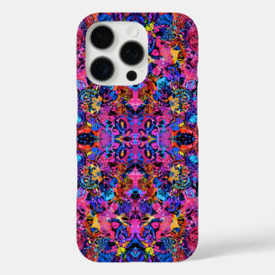 Schattige kleurrijke abstracte bloemmotieven iPhone 16 pro hoesje