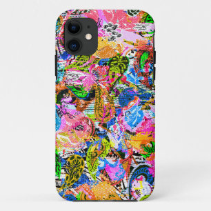 Schattige kleurrijke abstracte gemengde paisley bl iPhone 11 hoesje