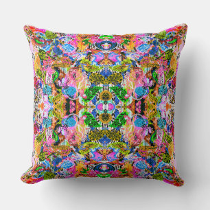 Schattige kleurrijke abstracte gemengde paisley bl kussen