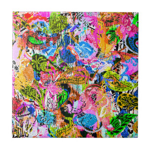 Schattige kleurrijke abstracte gemengde paisley bl tegeltje