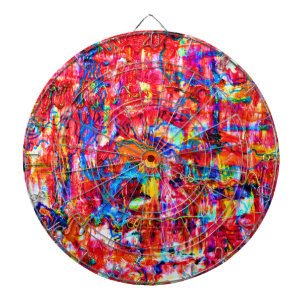 Schattige kleurrijke abstracte golven schilderij dartbord