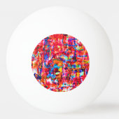 Schattige kleurrijke abstracte golven schilderij pingpongbal (Voorkant)