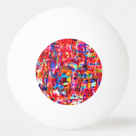 Schattige kleurrijke abstracte golven schilderij pingpongbal (Achterkant)