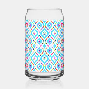 Schattige kleurrijke abstracte zigzag patronen blikvorm glas
