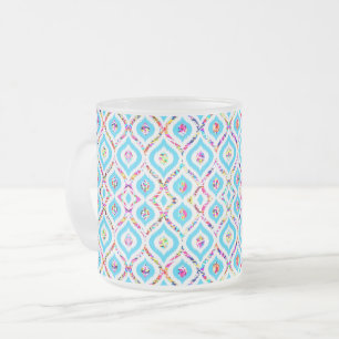 Schattige kleurrijke abstracte zigzag patronen matglas koffiemok