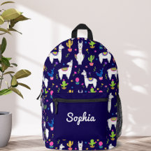 Schattige Kleurrijke Alpaca Cactus Aangepaste Naam